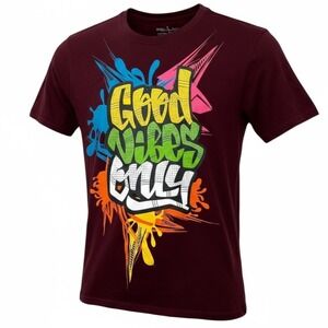Switch Remarkable  Womens Xl Maroon Good Vibes Only Graphic Graffiti‎ Tee EUC